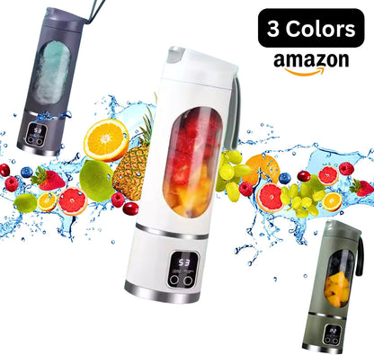 Portable Blender, 12-Blade Cordless Smoothie Maker, 15.2Oz with Ice Crush Power, USB-C Rechargeable, Leakproof, Bpa-Free, Self-Cleaning for Shakes, Protein, Juices, Frozen Fruit (White, 7.4V)