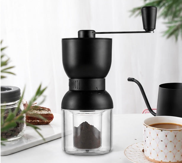 Manual Coffee Grinder – Adjustable Burr Grinder, 4 Grind Sizes, Portable Hand Coffee Grinder
